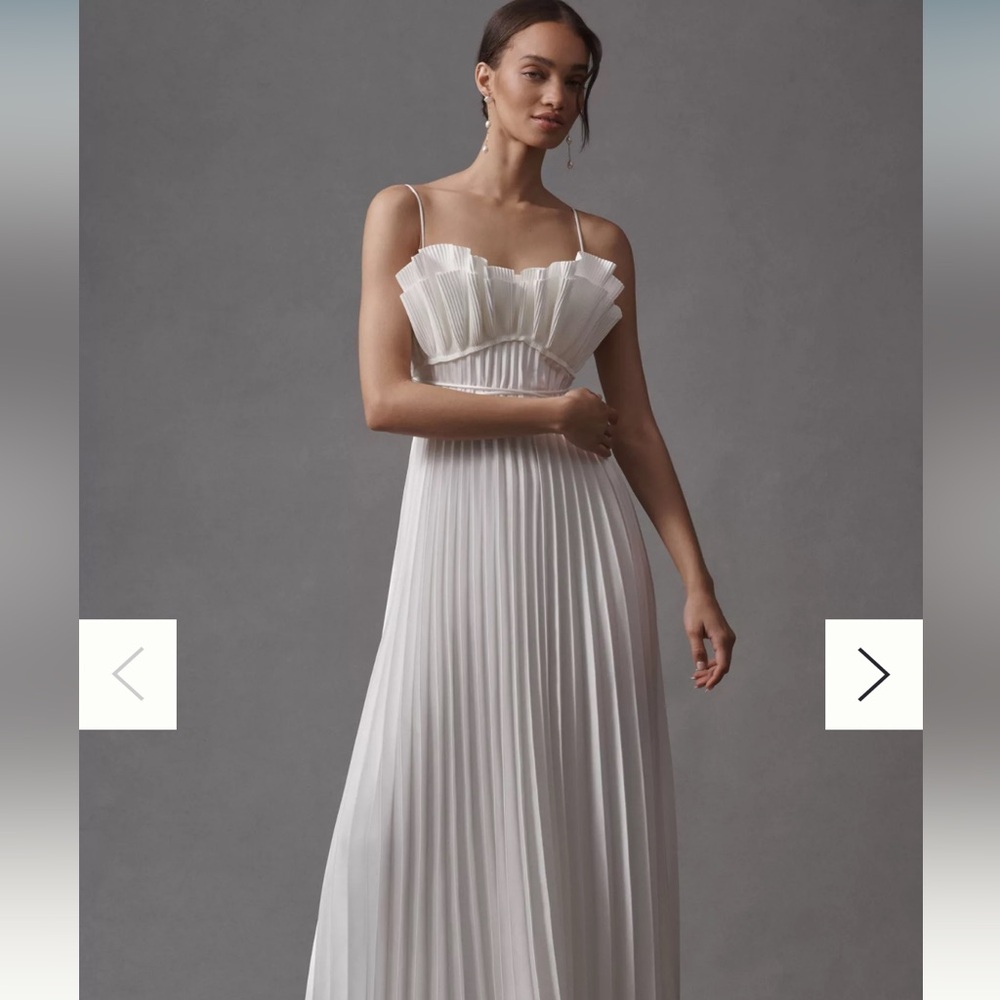 Acler White Maxi Pleated Dress